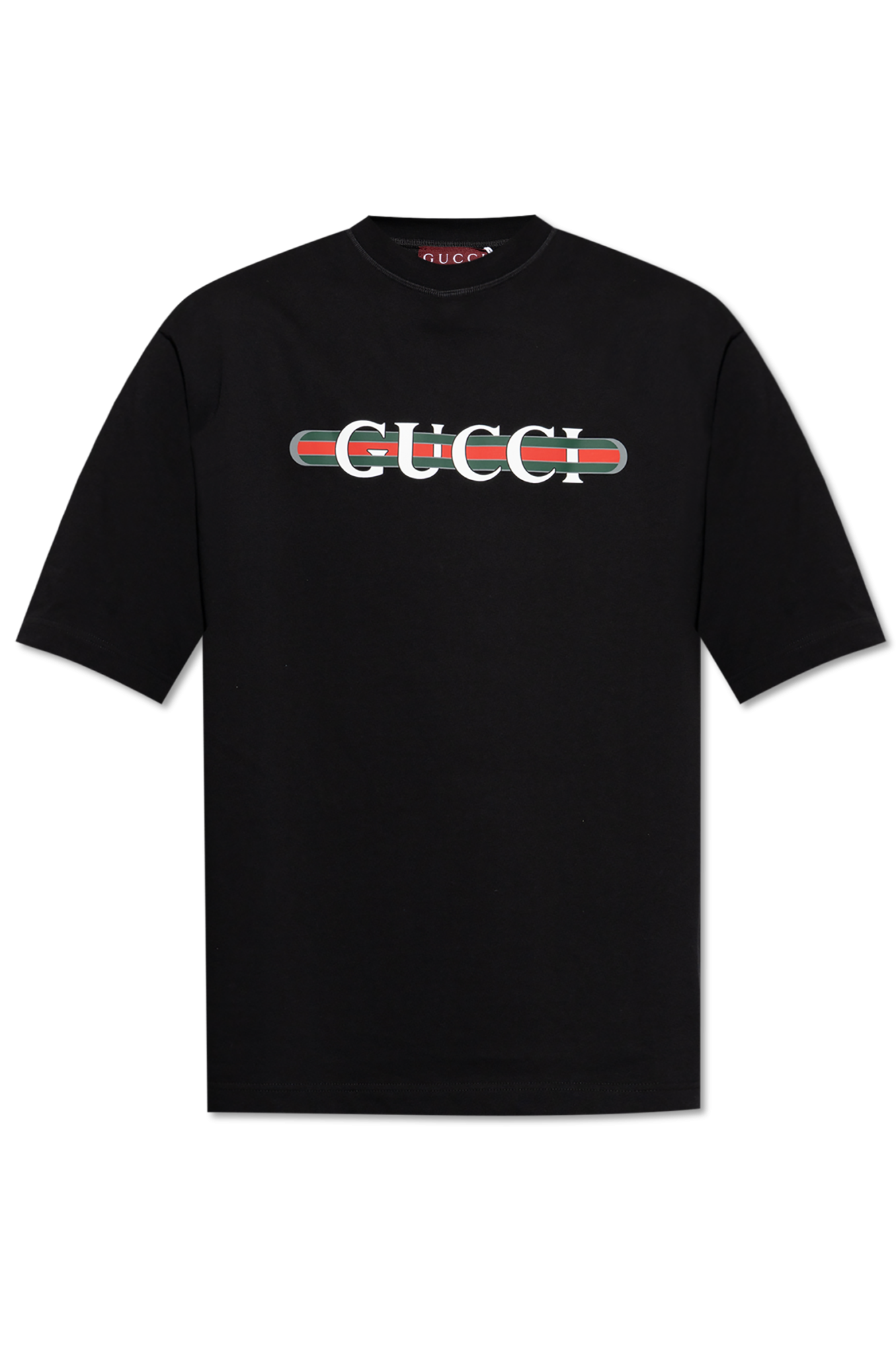 Black T shirt with printed logo Gucci Vitkac Canada